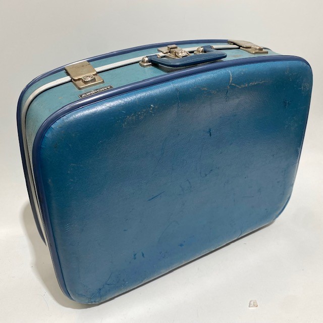 SUITCASE, Medium Blue 'Airport' Hardcase 1960-70s